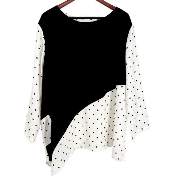 Fridaze Linen Redefined Plus Size 2X Wearable Art Artsy Blouse Shirt Top Beach - Picture 1 of 7